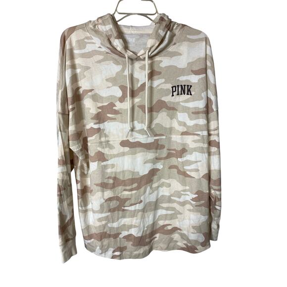 Victoria's Secret Pink Tops - Victoria's Secret Love Pink Women's Size Medium Hoodie Neutral Camouflage NWT